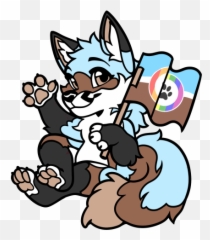 Fursona Pins - Red Fox Flag Bisexual png