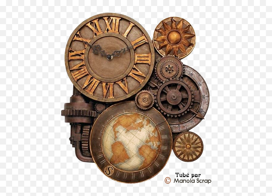 Tubes Steampunk - Manola Scrap Steampunk Art Clock Png,Steampunk Png