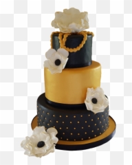 Black And Gold Wedding Cake U2013 Me Shell Cakes - Cake Decorating Png,Wedding Cake Png