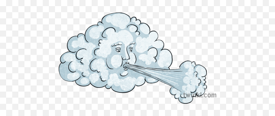 Cloud Blowing Wind Illustration - Twinkl Clip Art Png,Wind Png