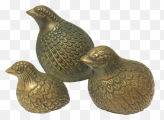 Brass Quail Partridge Family Figurines - Set Of 3 Figurine Png,Quail Png