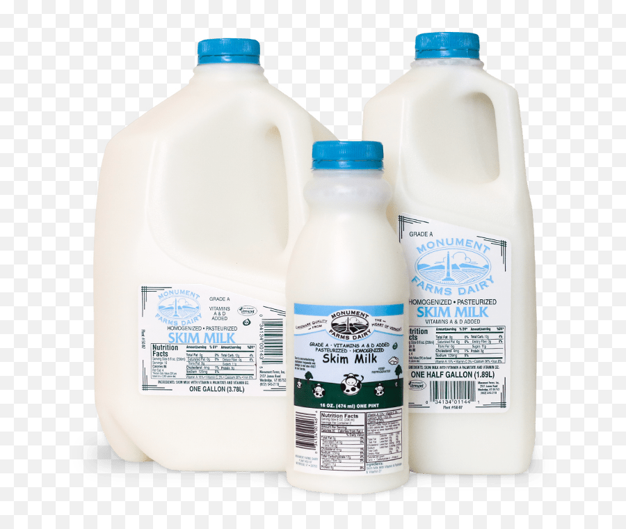 Local Skim Milk Monument Fresh Vermont Dairy Distributor - Plastic Bottle Png,Milk Jug Png