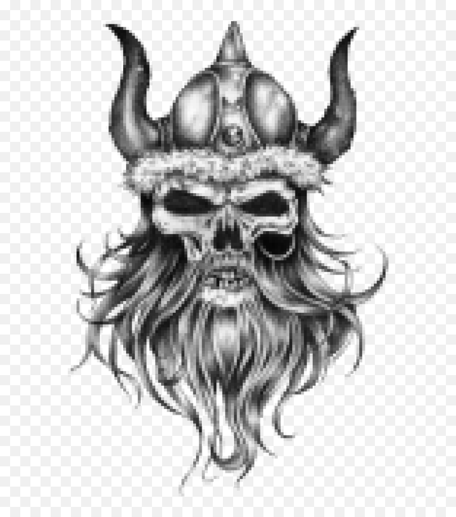 Download Viking Tattoo Art Skull Human Symbolism Drawing - Viking Art Png,Face Tattoo Png