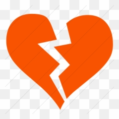 Iconsetc Simple Orange Classica Broken Heart Icon - Broken Heart Transparent png