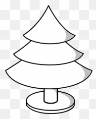 Christmas Tree Outline With Wide Stand Clip Art - png