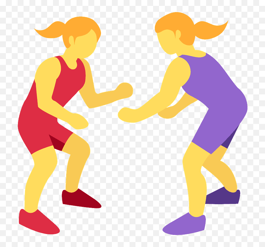 Download Women Wrestling Emoji Clipart - Wrestling Women Wrestling Women Emoji Png,Basketball Emoji Png