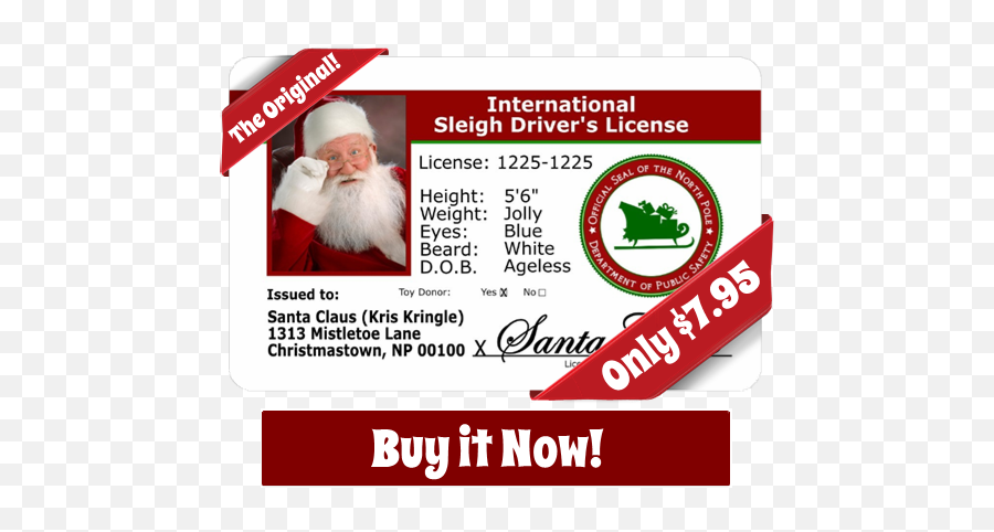 Santau0027s License - Santa Claus License Png,Santa Clause Png