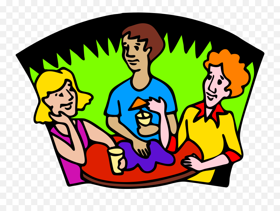 Group Discussion Clipart - Hanging Out With Friends Clipart Png,People Sitting At Table Png