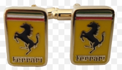 Ferrari Gold Coloured Cufflinks - Belt Buckle png