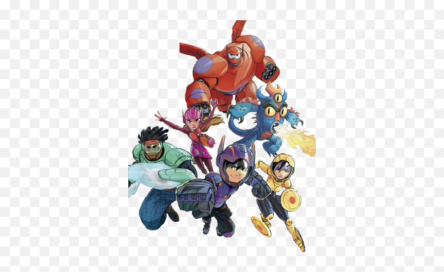 Filebig Hero 6 Team Illustrated Render Ipng Big - Big Hero 6 Full Team,Baymax Png