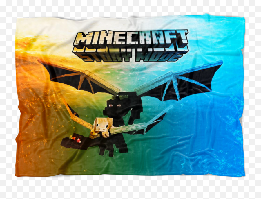 Minecraft Fleece Blanket Ender Dragon Commando Colorful - Ender Dragon Minecraft Png,Ender Dragon Png