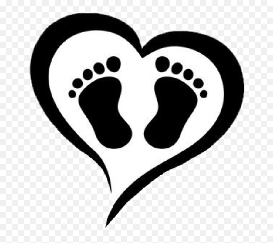 Heart Baby Babyfeet Silhouette - Baby Feet Heart Clip Art Baby Feet In Heart Silhouette Png,Baby Feet Png