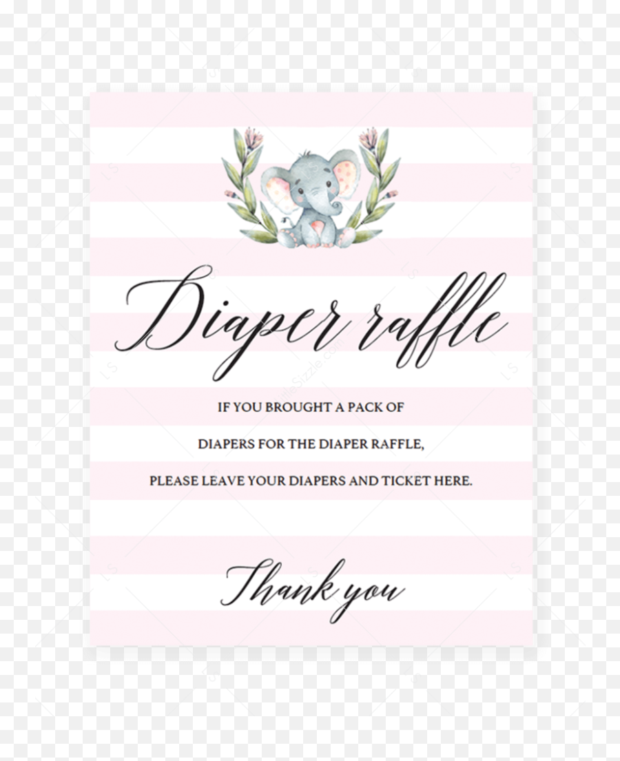 Girl Baby Shower Diaper Raffle Sign - Diaper Raffle Tickets Free Printable Png,Raffle Png