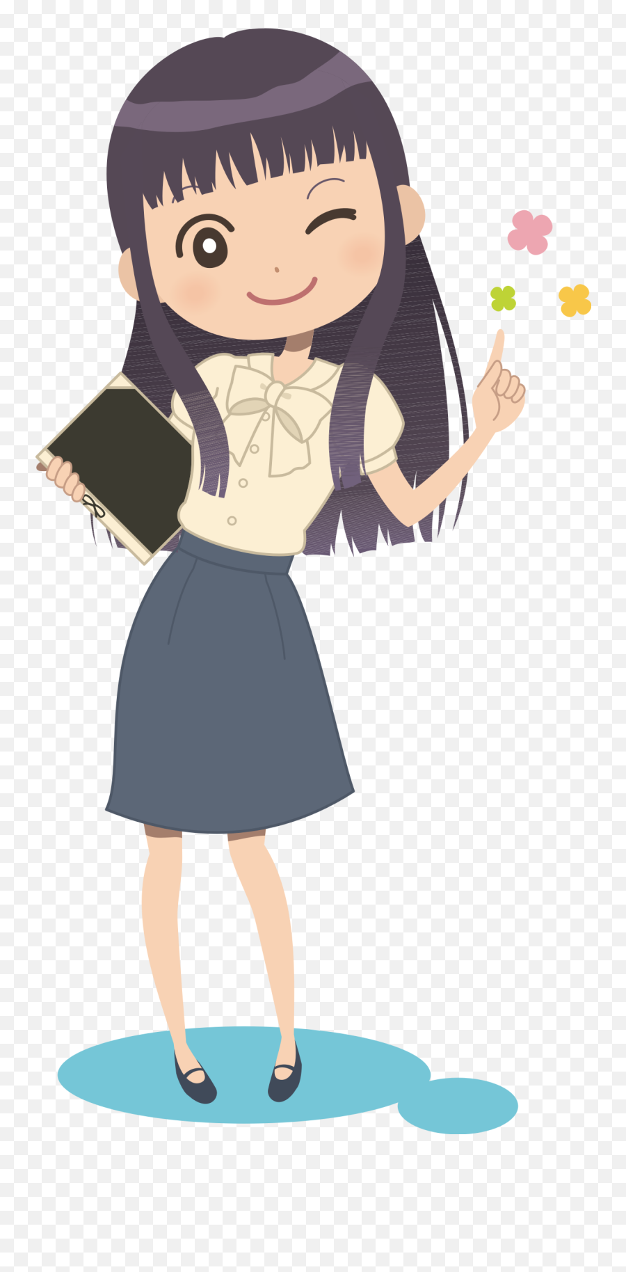 Big Image - Cartoon Girl School Uniform Png,Wink Png