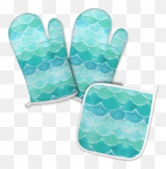 Download Hd Mermaid Scales Oven Mitts - Transparent Pot Holder Png,Mermaid Scales Png