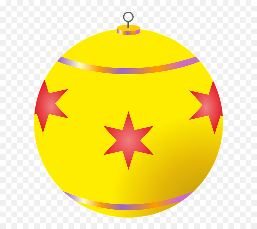Download Christmas Decorations Ball Decoration - Yellow Christmas Bauble Clipart Png,Christmas Decorations Png