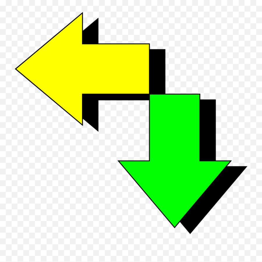 Yellow And Green Arrow - Green Down Arrow Png Full Size Green Arrow Pointing Down,Yellow Arrow Png