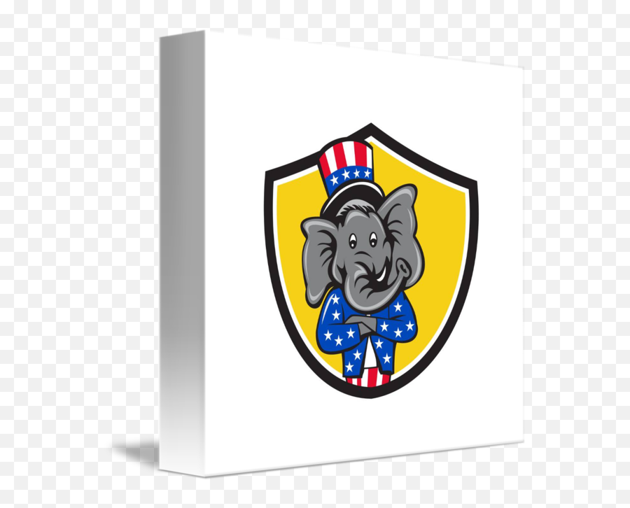 Republican Elephant Mascot Arms Crossed Shield Car By Aloysius Patrimonio - Republican Party Png,Republican Elephant Png