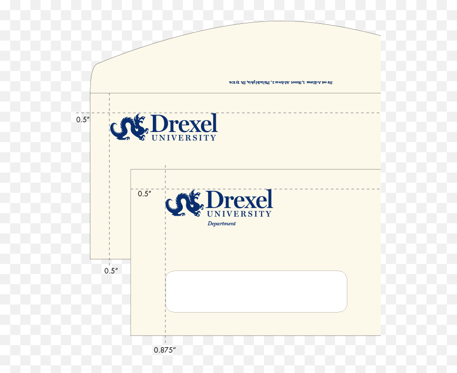 Administrative Stationery Identity Drexel University - Return Address On Envelope With Logo Png,Envelope Logo