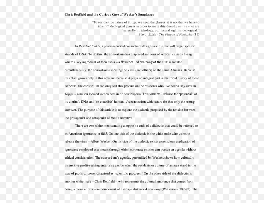 Pdf Unraveling Resident Evil Essays - Unravelling The Wonders Of The Universe Essay Png,Chris Redfield Png