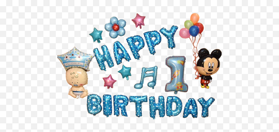 Happy Birthday Mickey Mouse U0026 Baby Balloon Set - Mickey Mouse Happy Birthday Baby Png,Baby Mickey Png