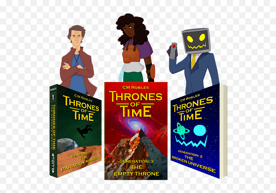 Book Trilogy Thrones Of Time Sci - Fi Fantasy Vintage Advertisement Png,Old Books Png