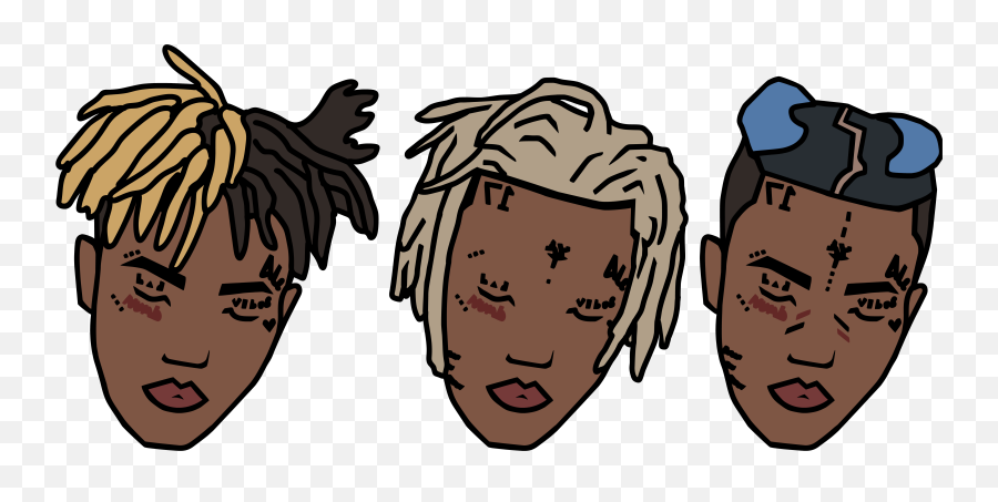 Xxxtentacion Hair Posted By Ryan Anderson - All Xxxtentacion Stages Png,Cartoon Hair Png