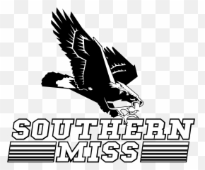 Southern Miss Golden Eagles Logo Png - Black And White