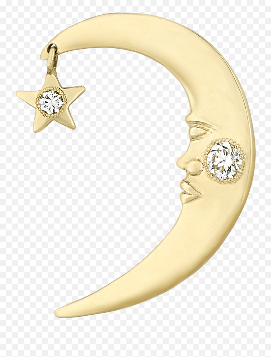 Princeu0027s Gold And Diamond Crescent Moon Ear Cuff - Solid Png,Cresent Moon Icon
