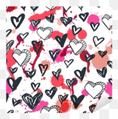 Sticker Vector Seamless Hearts Pattern Black And White - Hearts Pattern png