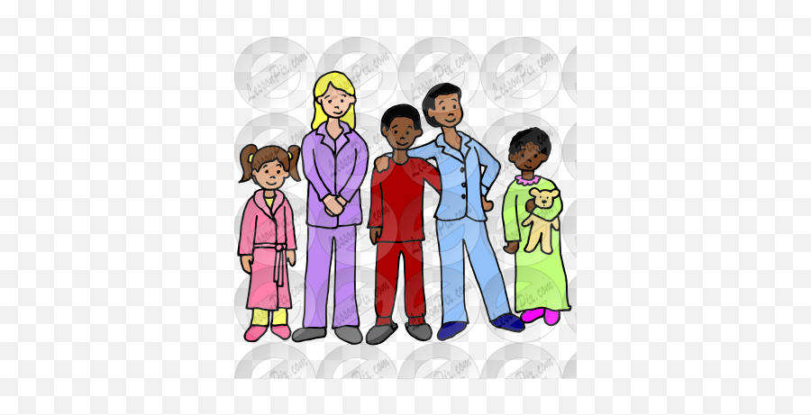 Pajama Party Picture For Classroom Therapy Use - Great Pajama Kids Party Clipart Png,Pajama Icon