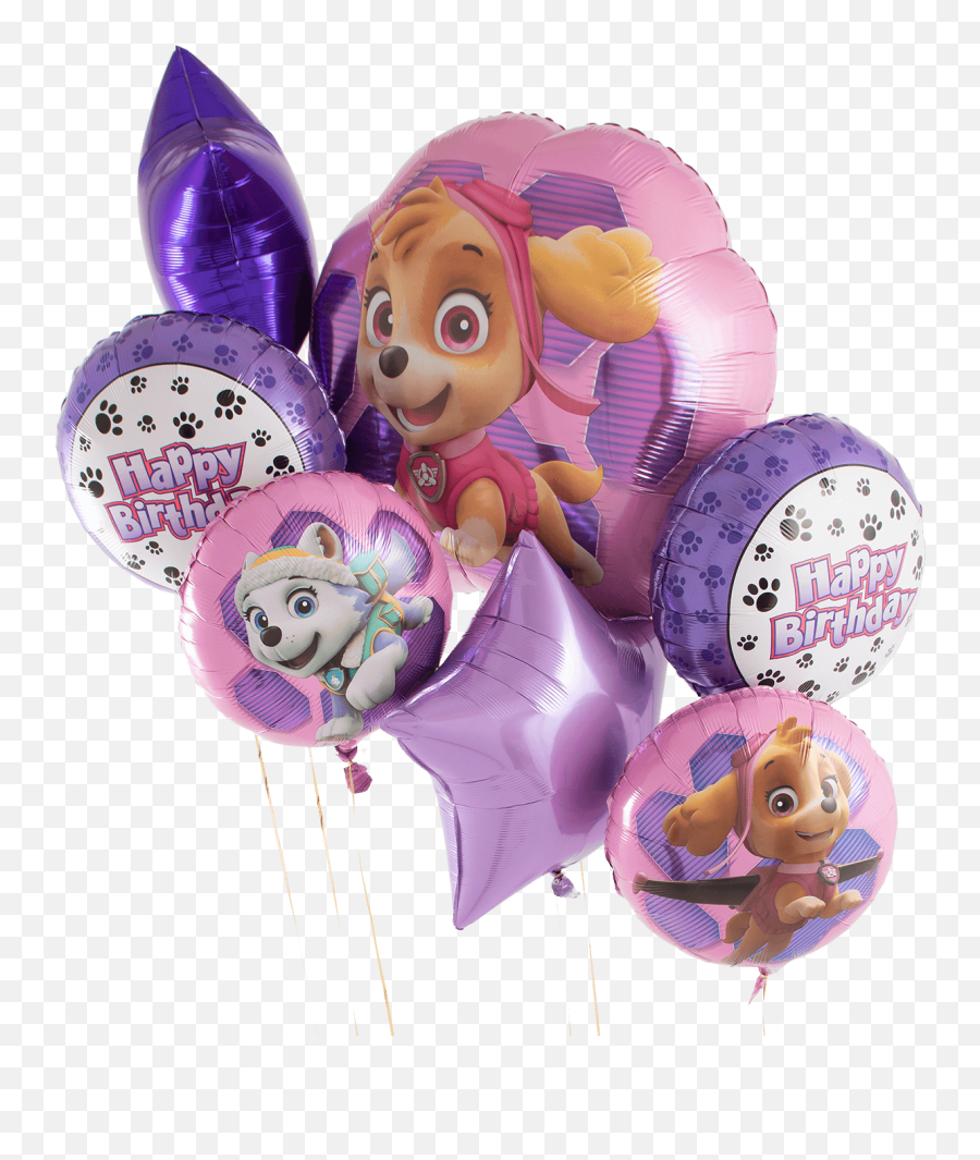 Paw Patrol Pink Birthday Foil Balloon Bouquet - Balloon Png,Paw Patrol Png