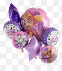 Paw Patrol Pink Birthday Foil Balloon Bouquet - Balloon Png,Paw Patrol Png