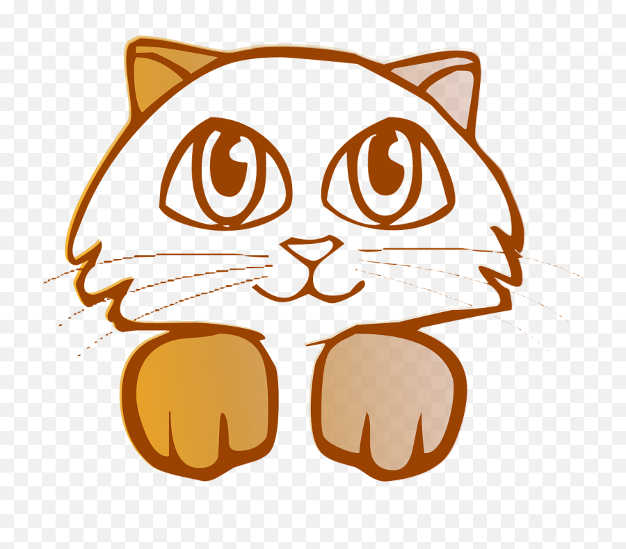 Kittens Clipart Orange Kitten Full Size Png Download Seekpng - Outline Images Of Cartoon Cats,Kittens Png