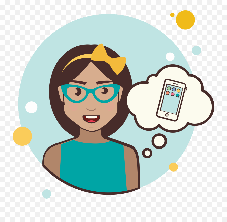 Girl With Smartphone Icon - Cartoon Clipart Full Size Vector De Personas Png,Smartphone Icon Png