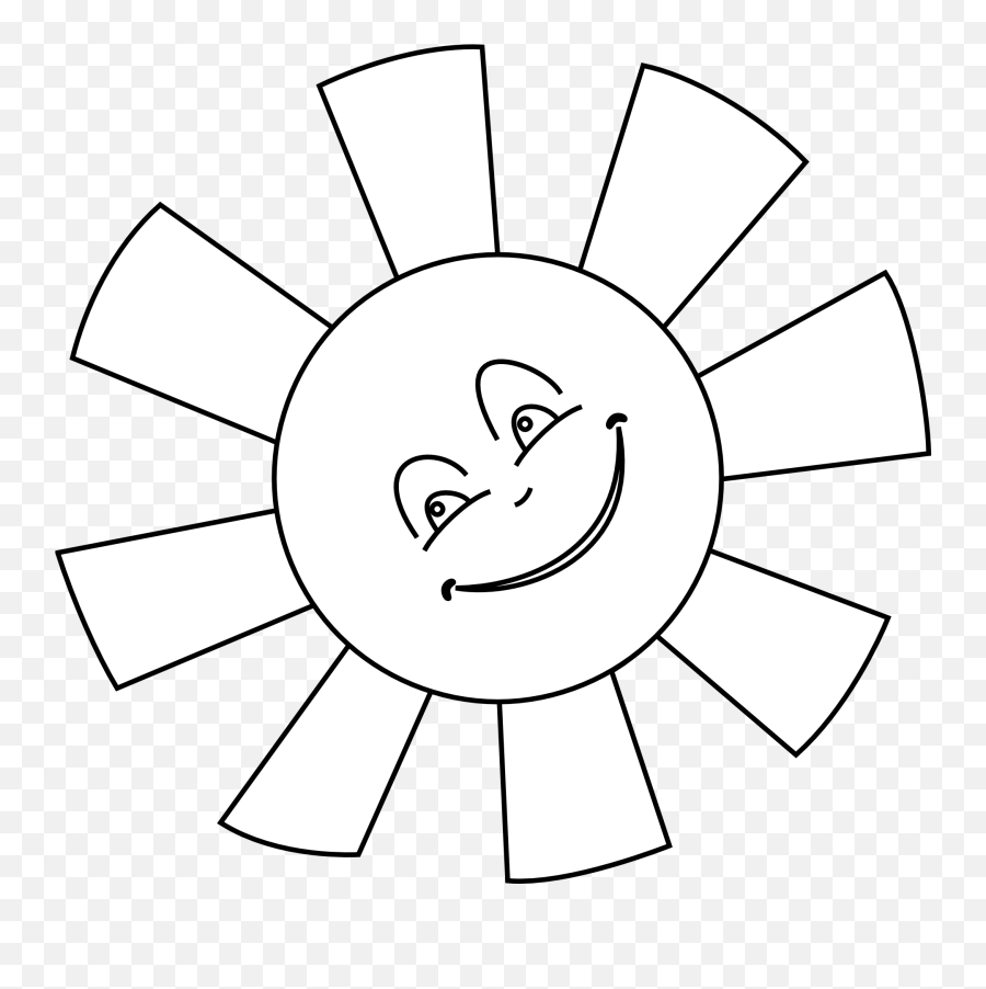 Happy Smiling Sun Outline Free Image - Clip Art Png,Smiling Sun Png