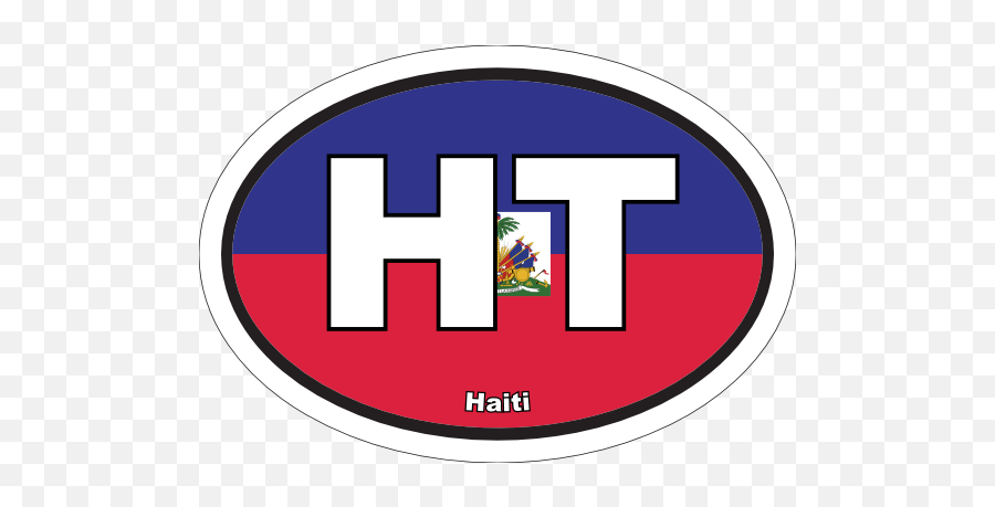 Haiti Ht Flag Oval Sticker - Haiti Coat Of Arms Png,Haiti Flag Png