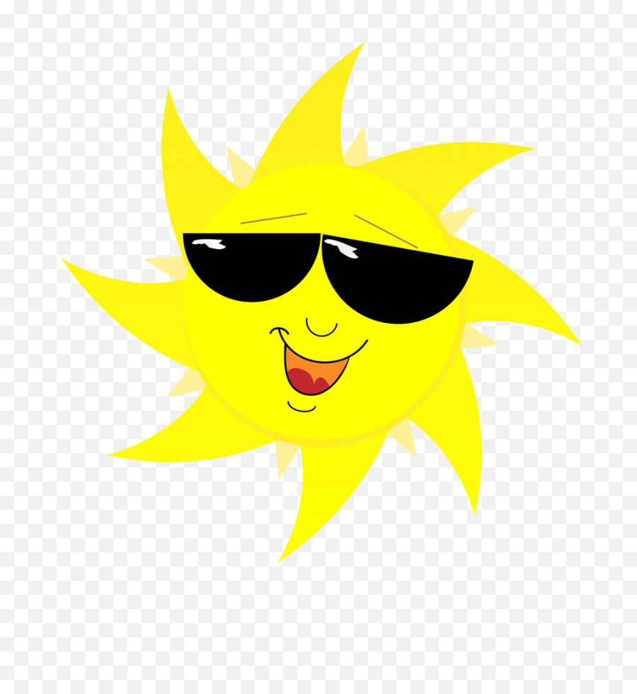 Free Summer Clipart Transparent Background Download - Smiling Sun With Sunglasses Png,Sun Clipart Transparent Background