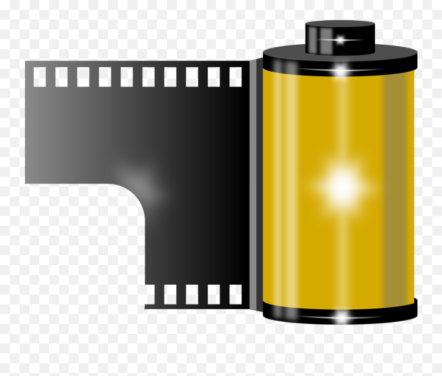 Cylinderyellowphotographic Film Png Clipart - Royalty Free Camera Film Roll Clipart,Movie Reel Png