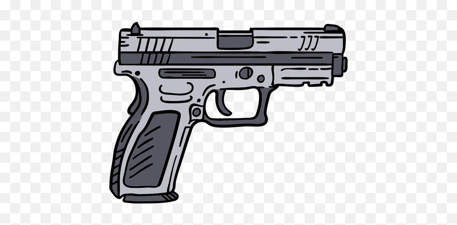 Police Pistol Hand Drawn - Transparent Png U0026 Svg Vector File Radio De Policia Desenho Png,Hand With Gun Transparent