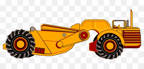 Wheelmachinebulldozer Png Clipart - Royalty Free Svg Png Wheel Tractor Scraper Drawing,Bulldozer Png