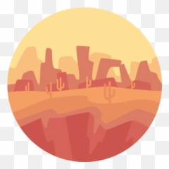 Scenery Nature Landscape Desert Icon - Illustration png