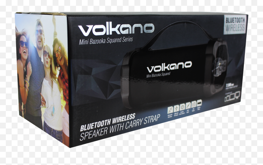 Volkano Vk - 3302bk Mini Bazooka Squared Series Bluetooth Bluetooth Speaker Packaging Png,Bazooka Png