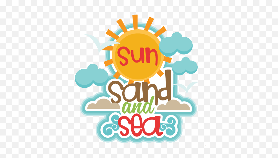 Download Hd Sun Sand And Sea Title Svg Scrapbook Cut File - Sea Sand Sun Png,Sand Clipart Png
