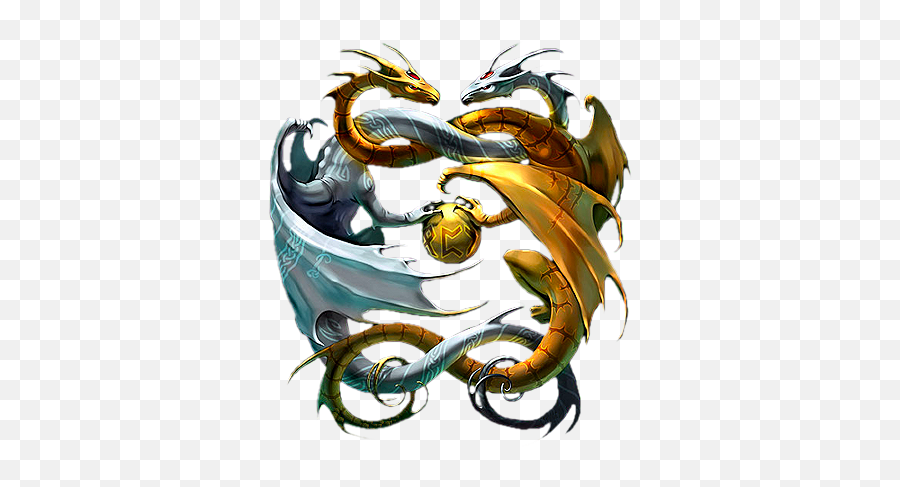 Dragons - Gold And Silver Dragons Png,Dragons Png