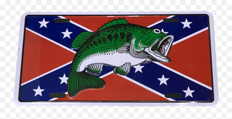 Bass Fish License Plate - Rebel Flag With Bass Png,Bass Fish Logo