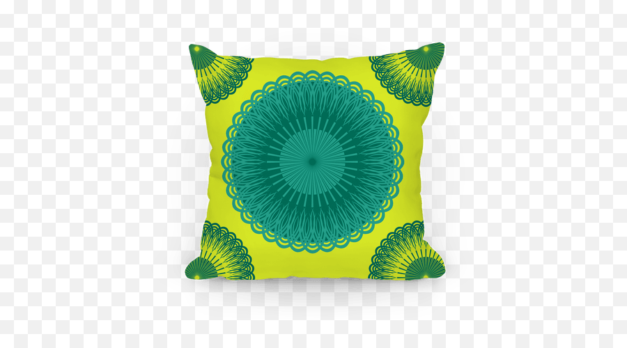 Green And Yellow Flower Mandala Pillows - Decorative Png,Green And Yellow Flower Logo