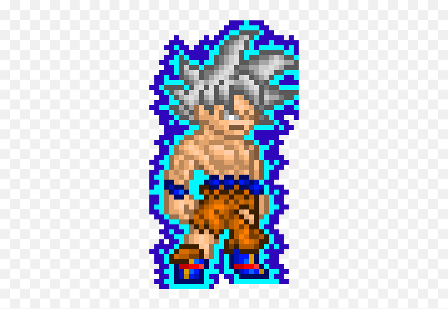 Goku Ultra Instinct W Aura Pixel Art Maker - Sangoku Ultra Instinct Pixel Art Png,Goku Ultra Instinct Png
