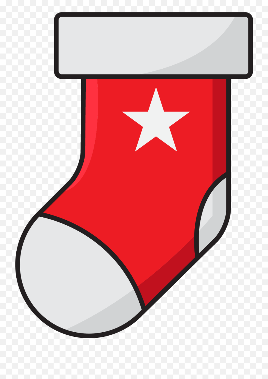 Christmas Stocking Icon With Star - Vertical Png,Christmas Star Icon