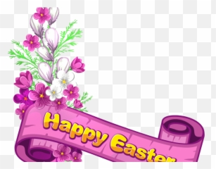 Easter Flower Clipart Bunny - Banner Happy Png Cute